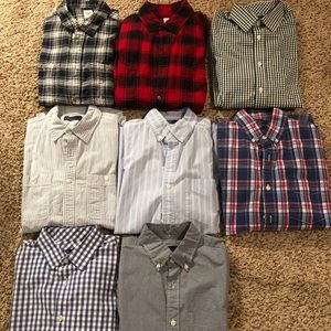 8 Men’s GAP long sleeve button up shirts size S